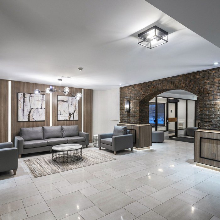 966 Inverhouse Drive condo lobby after refurbishment - Folio Interiors